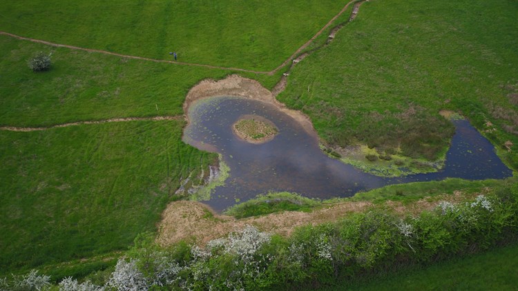 overview of a flooded plain